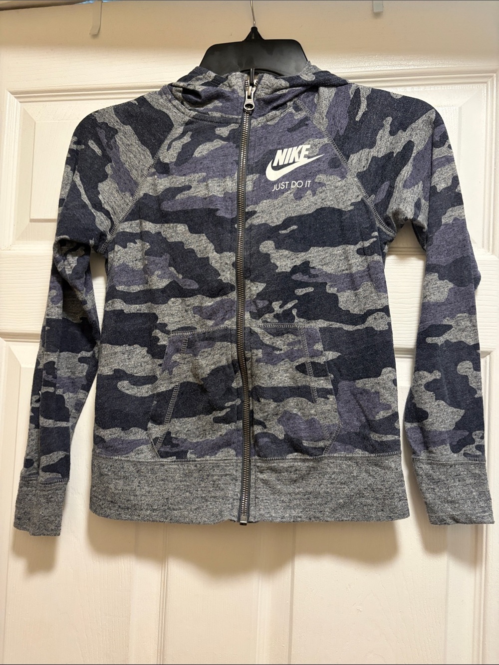 Nike Kids Navy & Gray Camo Zip-Up Hoodie